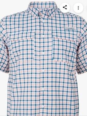 HABIT Mens Short Sleeves White-Blue Plaid Shirt Size XL